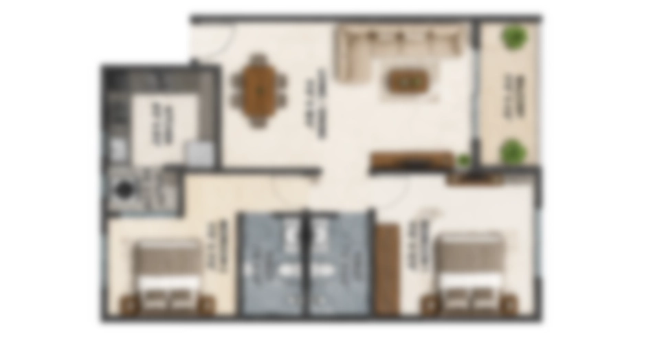 Gami Ayur 1 BHK Floor Plan