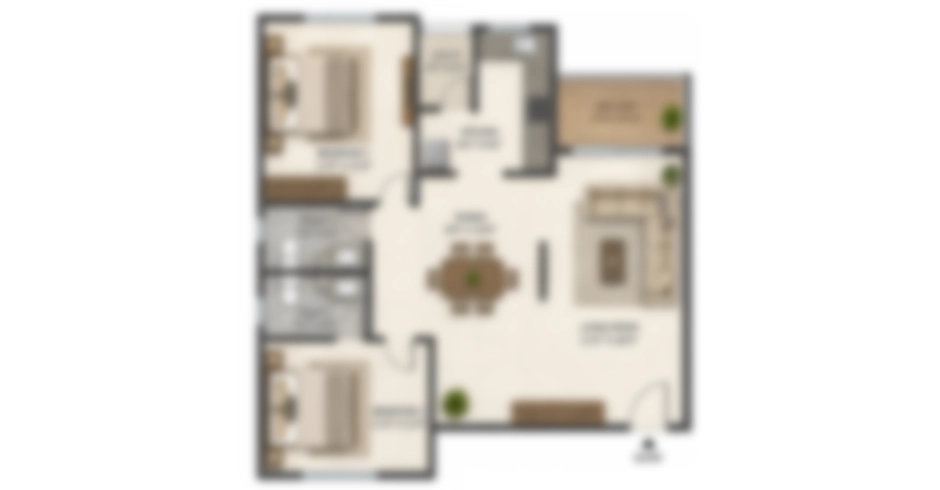 Gami Ayur 2 BHK Floor Plan