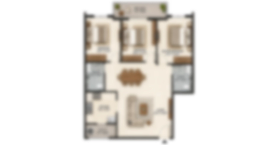 Gami Ayur 3 BHK Floor Plan